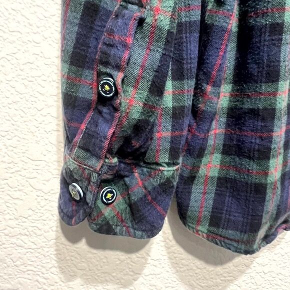 William Murray Golf Flannel Shirt Mens L Multicolor Plaid Cotton Stretch Pleated - Picture 13 of 16